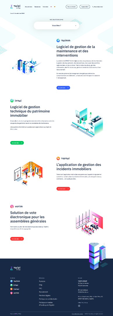 Menu « Nos solutions par personae »