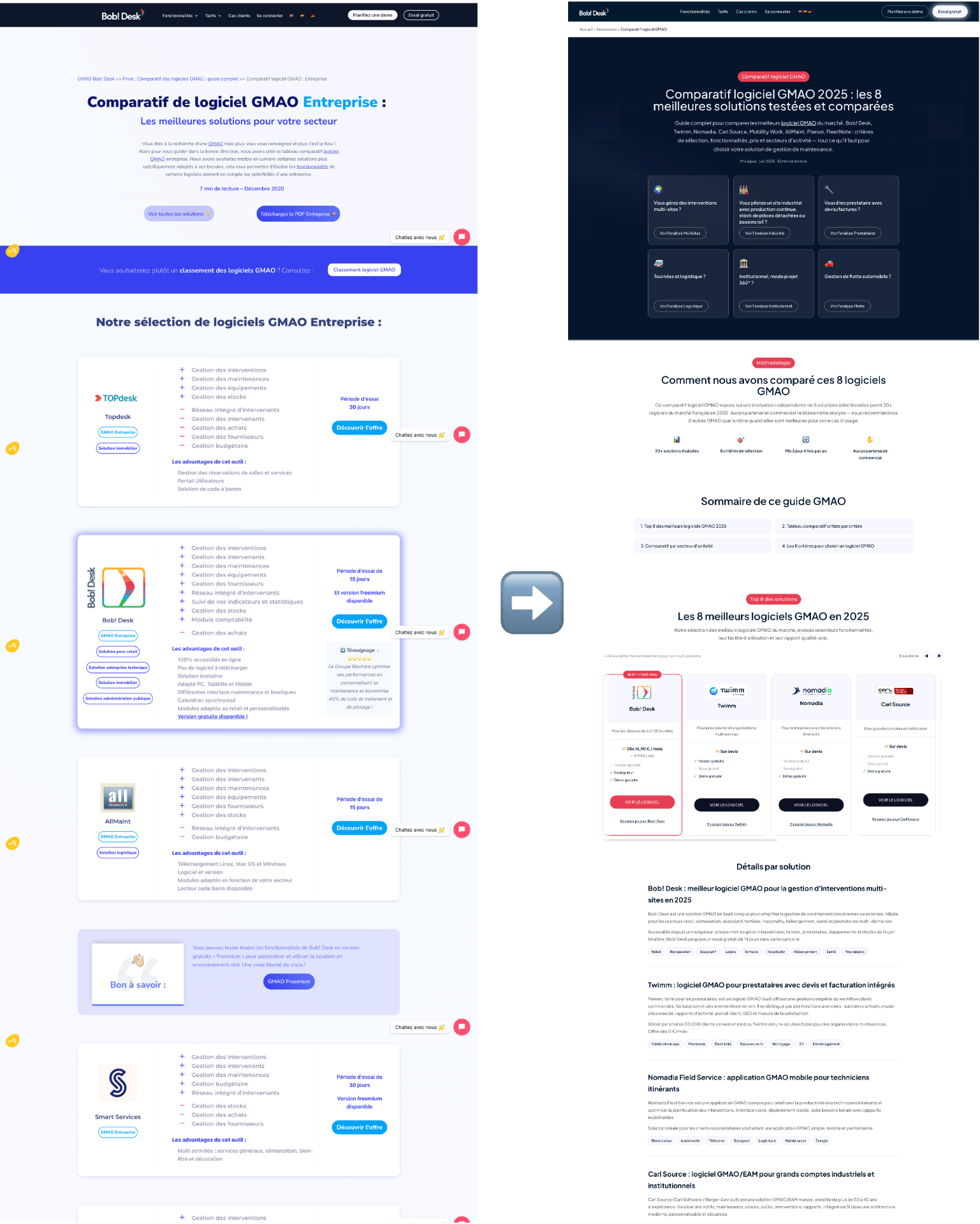 Refonte du comparatif 1-to-many, avant / après