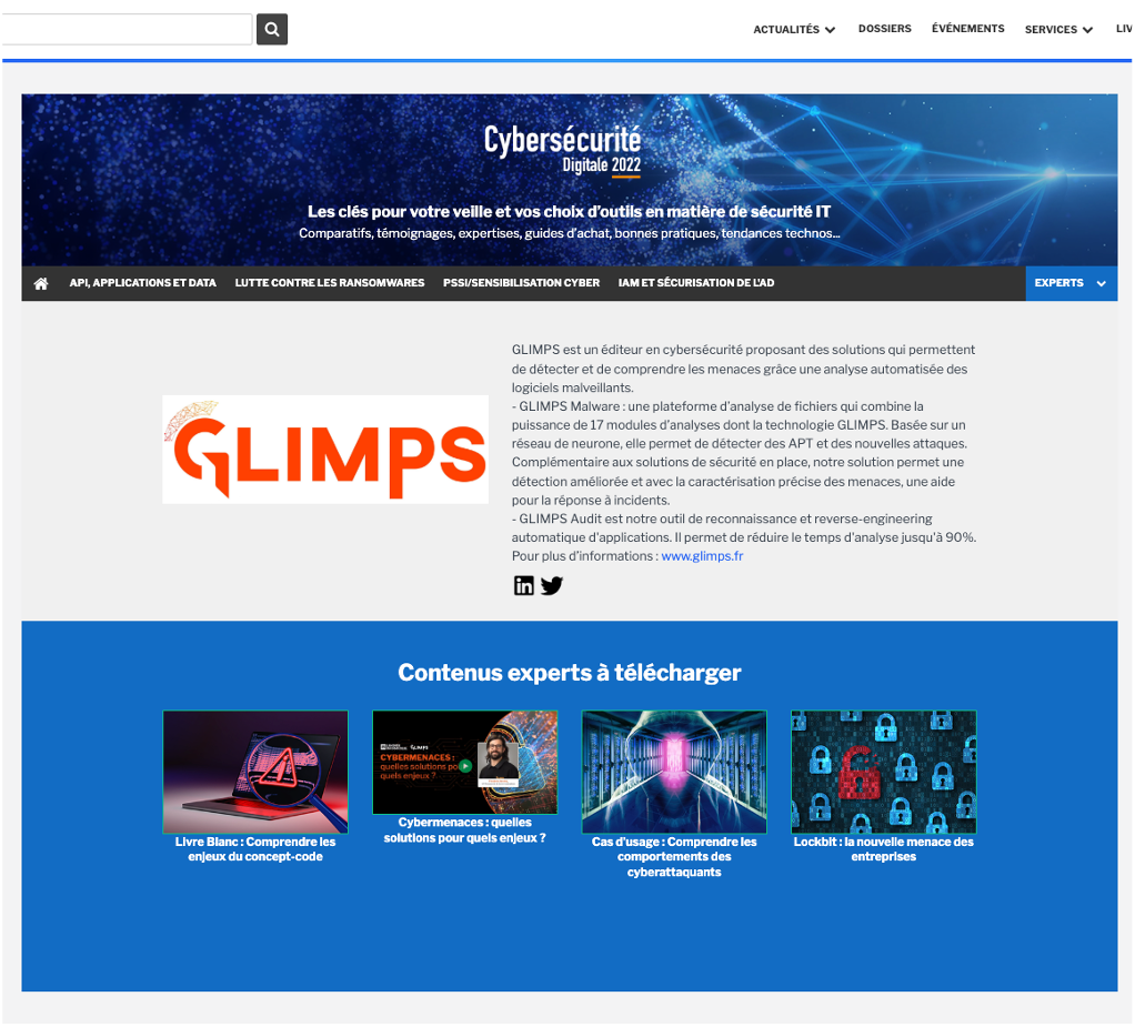 Page éditeur GLIMPS