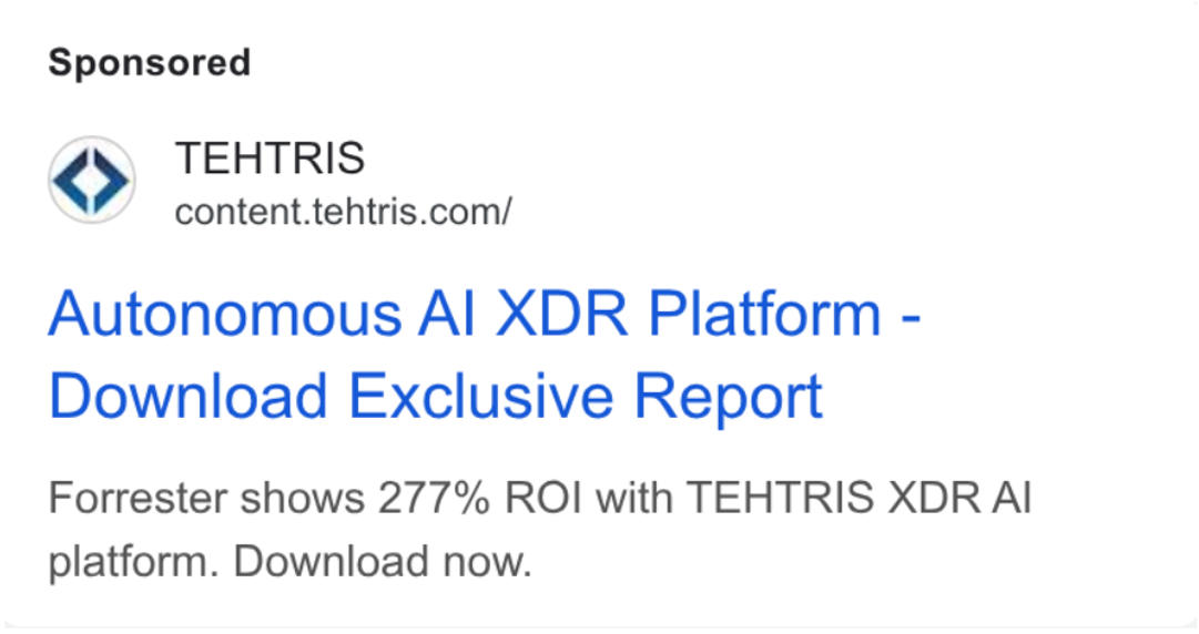 Publicité Google Ads TEHTRIS