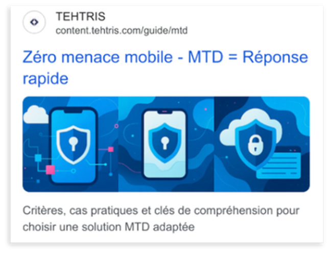 Publicité Google Ads TEHTRIS: XDR