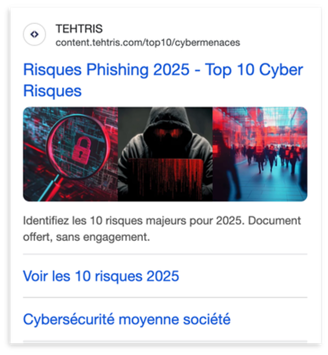 Publicité Google Ads TEHTRIS: MTD
