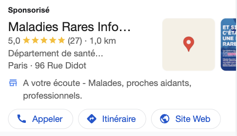 Annonce sponsorisée Maladies Rares Infos Services