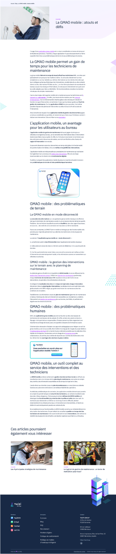 Article SEO : GMAO mobile, atouts et défis
