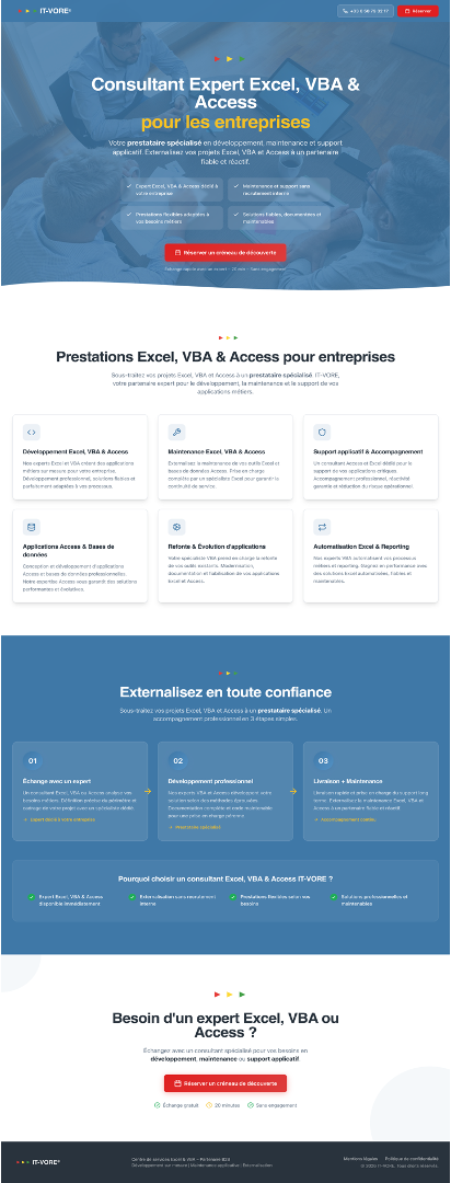 Landing page IT-VORE: persona Compta / Admin