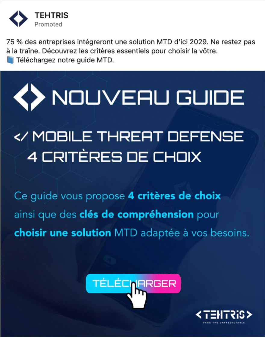 Publicité LinkedIn Ads TEHTRIS
